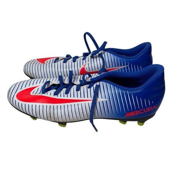 Nike Mercurial Blue & Red Soccer Cleats - Picture 1 of 7